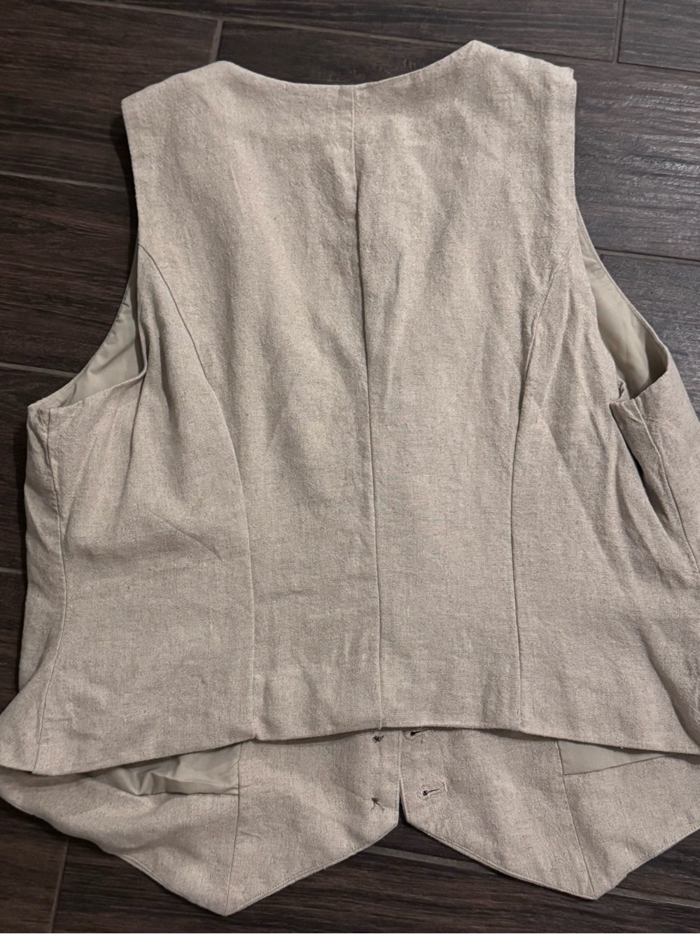 a new day Beige Linen Blend Button Front Vest - Picture 4 of 4